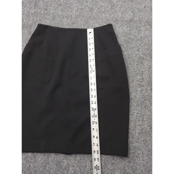 Saks 5th Avenue Wool Skirt Womens 6 Black Pencil Pockets Lined Career Back Zip - Picture 4 of 9